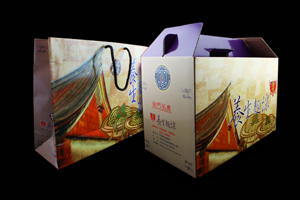 麵線禮盒及提袋包裝示意圖