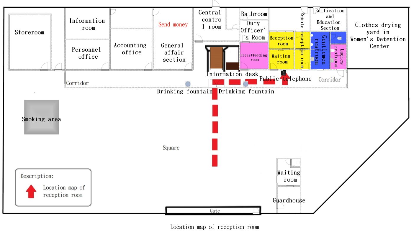 Location map of reception room