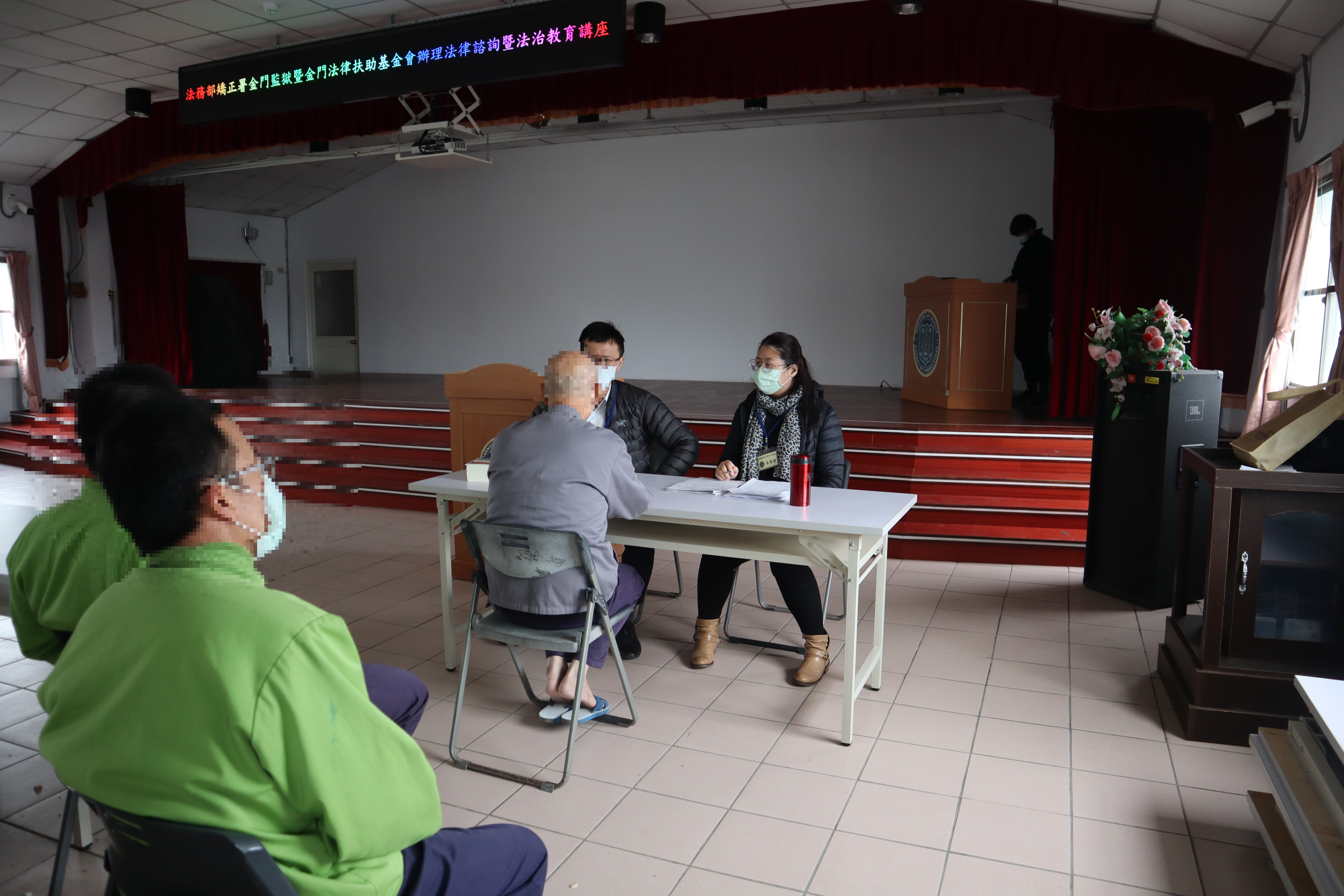 Lawyers consult with inmates